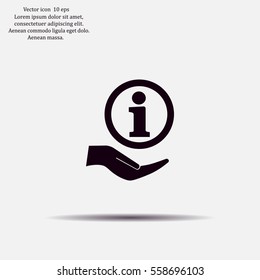 Information Sign Icon, Vector Illustration. Flat Design Style