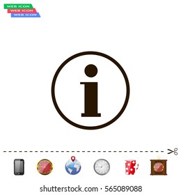 Information sign icon, vector illustration. Flat design style