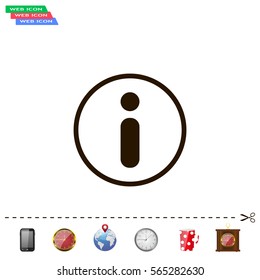 Information sign icon, vector illustration. Flat design style
