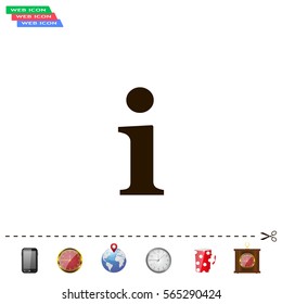 Information sign icon, vector illustration. Flat design style