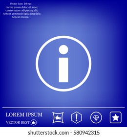 Information sign icon, vector illustration. Flat design style