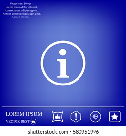 Information sign icon, vector illustration. Flat design style