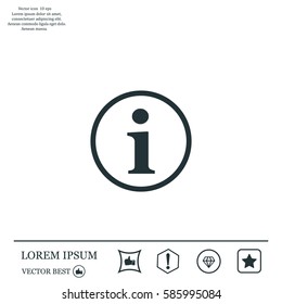 Information sign icon, vector illustration. Flat design style