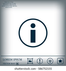 Information sign icon, vector illustration. Flat design style
