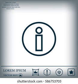 Information sign icon, vector illustration. Flat design style