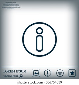 Information sign icon, vector illustration. Flat design style