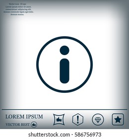 Information sign icon, vector illustration. Flat design style