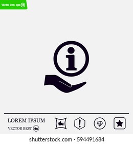 Information sign icon, vector illustration. Flat design style