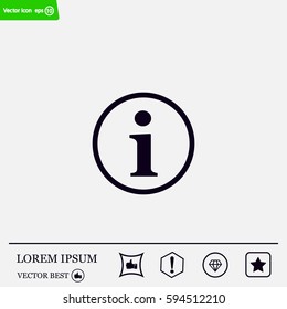 Information sign icon, vector illustration. Flat design style