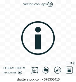 Information sign icon, vector illustration. Flat design style