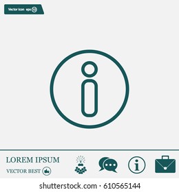 Information sign icon, vector illustration. Flat design style