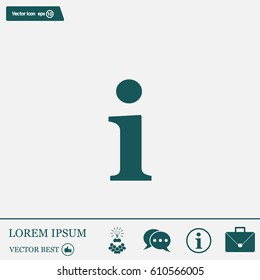 Information sign icon, vector illustration. Flat design style