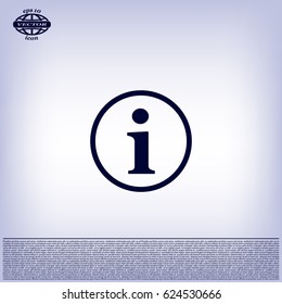 Information sign icon, vector illustration. Flat design style