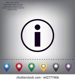 Information sign icon, vector illustration. Flat design style