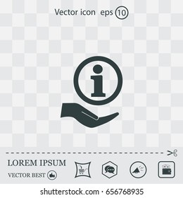 Information sign icon, vector illustration. Flat design style