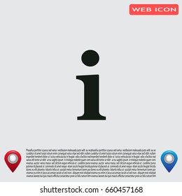 Information sign icon, vector illustration. Flat design style