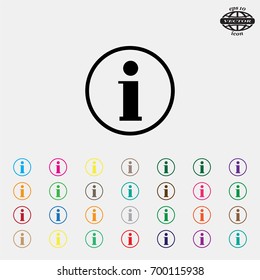 Information sign icon, vector illustration. Flat design style