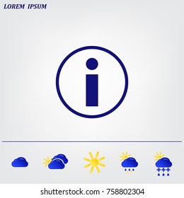 Information sign icon, vector illustration. Flat design style