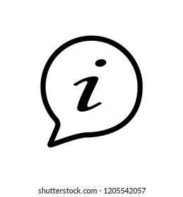 Information Sign Icon Vector on Line Art Style White Background. 