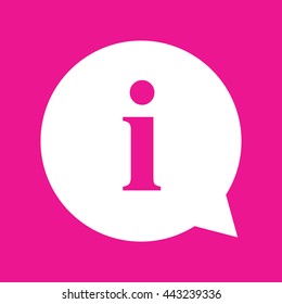Information sign icon vector. Pink background