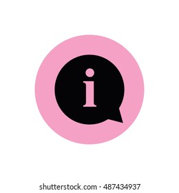 Information sign icon vector. Pink button. Pink circle