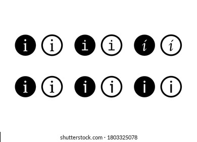 Information Sign Icons. Help Pictogram. Info Bubble Sign. Isolated Collection Of Support Symbol. Black Bold And Outline Hint Icons. Vector EPS 10