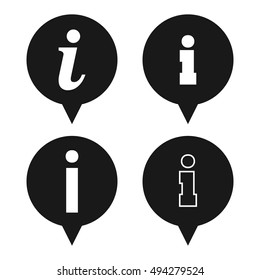 Information sign icons speech bubbles silhouette