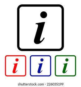 Information sign. Info square symbol.     Vector Illustration. 