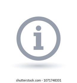 Information sign. Info symbol. Help icon in circle outline. Vector illustration.