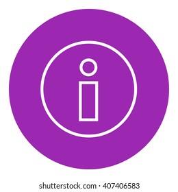 Icono de línea de signo de información.