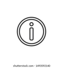 Information sign line icon. linear style sign for mobile concept and web design. Info button outline vector icon. Support, help symbol, logo illustration. Vector graphics
