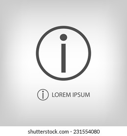 Information sign as logo with copy space in grey colors