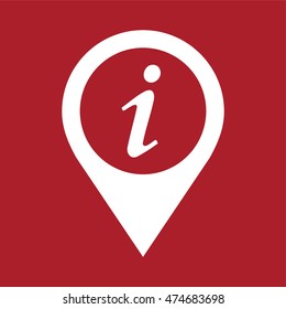 Information sign in map pointer symbol . Vector illustration