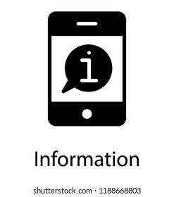 Information sign in message bubble on mobile screen 