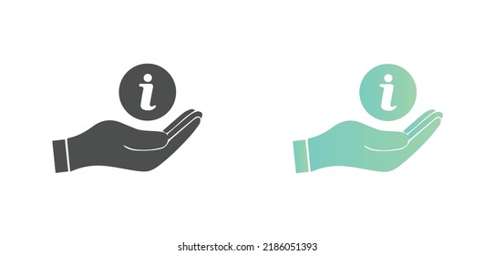 Signo de información en la ilustración del vector manual. Icono de concepto de información sobre fondo blanco en dos estilos diferentes.