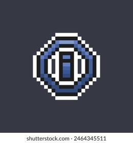 information sign in pixel art style