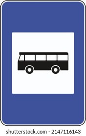 INFORMATION Sign - Road Information Symbol. Bus Station