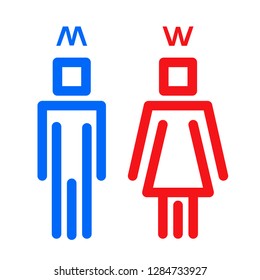 Information sign with a silhouette of a person. Vector icon for WC