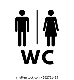 Information sign with a silhouette of a person. Vector icon for WC. White background.