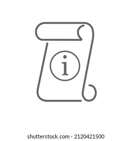 Informationszeichen, Vektorsymbol einzeln auf weißem Hintergrund