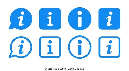 Information sign. Vector icon set of info symbol.