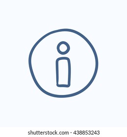 Information sign vector sketch icon isolated on background. Hand drawn Information sign icon. Information sign sketch icon for infographic, website or app.