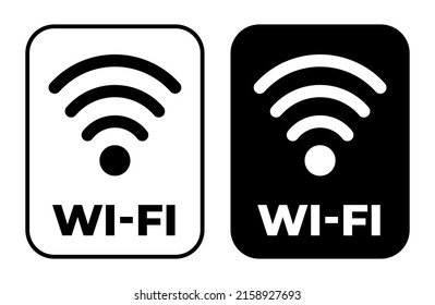 Information sign wi-fi zone. Wi-fi black vector. Illustration on white background free wifi sticker, wi-fi label sign.