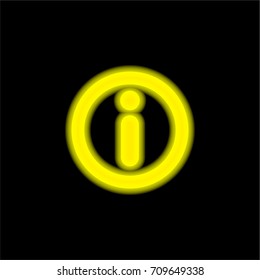 Information sign yellow glowing neon ui ux icon. Glowing sign logo vector