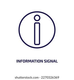 information signal icon from user interface collection. Thin linear information signal, signal, information outline icon isolated on white background. Line vector information signal sign, symbol for 