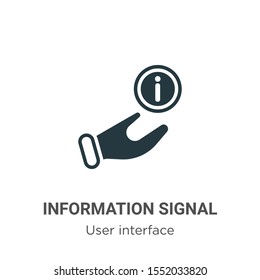 Information signal vector icon on white background. Flat vector information signal icon symbol sign from modern user interface collection for mobile concept and web apps design.
