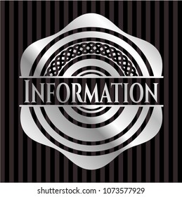  Information silvery shiny badge