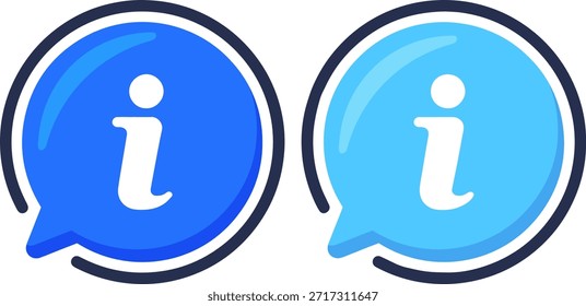 Conjunto de iconos de burbujas de discurso de información, Vectores brillantes de información de chat y mensajes de Asistencia