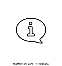 Information speech bubble line icon for web template and app. Info and faq concept. Vector illustration design on white background. EPS 10