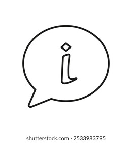 Información en el icono de línea de burbuja de voz. Comunicación y Asistencia al cliente. Símbolo de esquema de información y ayuda. Trazo Editable. Ilustración vectorial aislada.